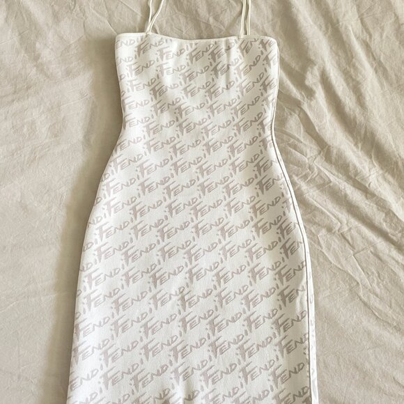 FENDI reversible mini dress off white logo - Picture 9 of 15